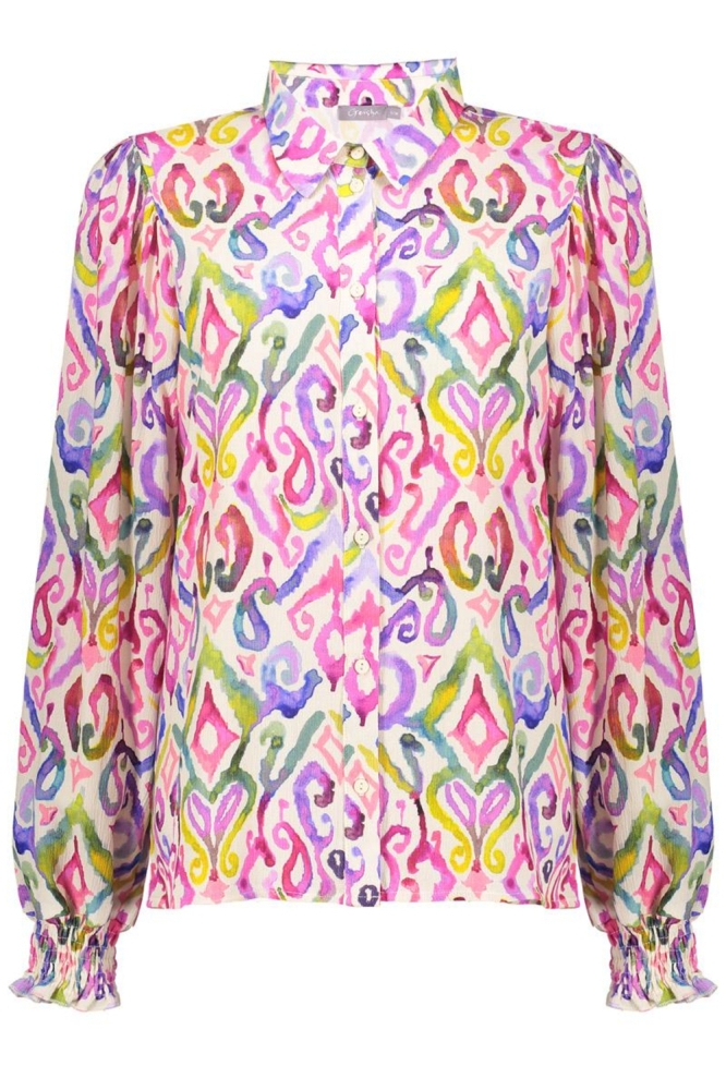 BLOUSE ECOLINE MULTICOLOR PRINT 53205 20 Off-White/Lilac